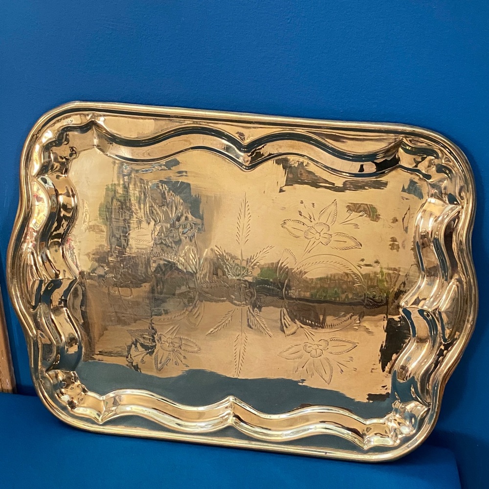 Vintage Solid Brass Decorative Tray